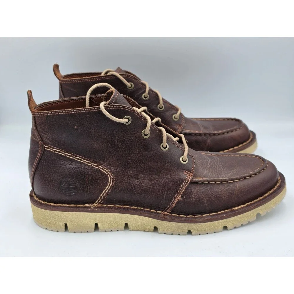 Timberland Mens Westmore Moc-Toe Chukka Leather Boots Brown Tortoise Shell Sz 9